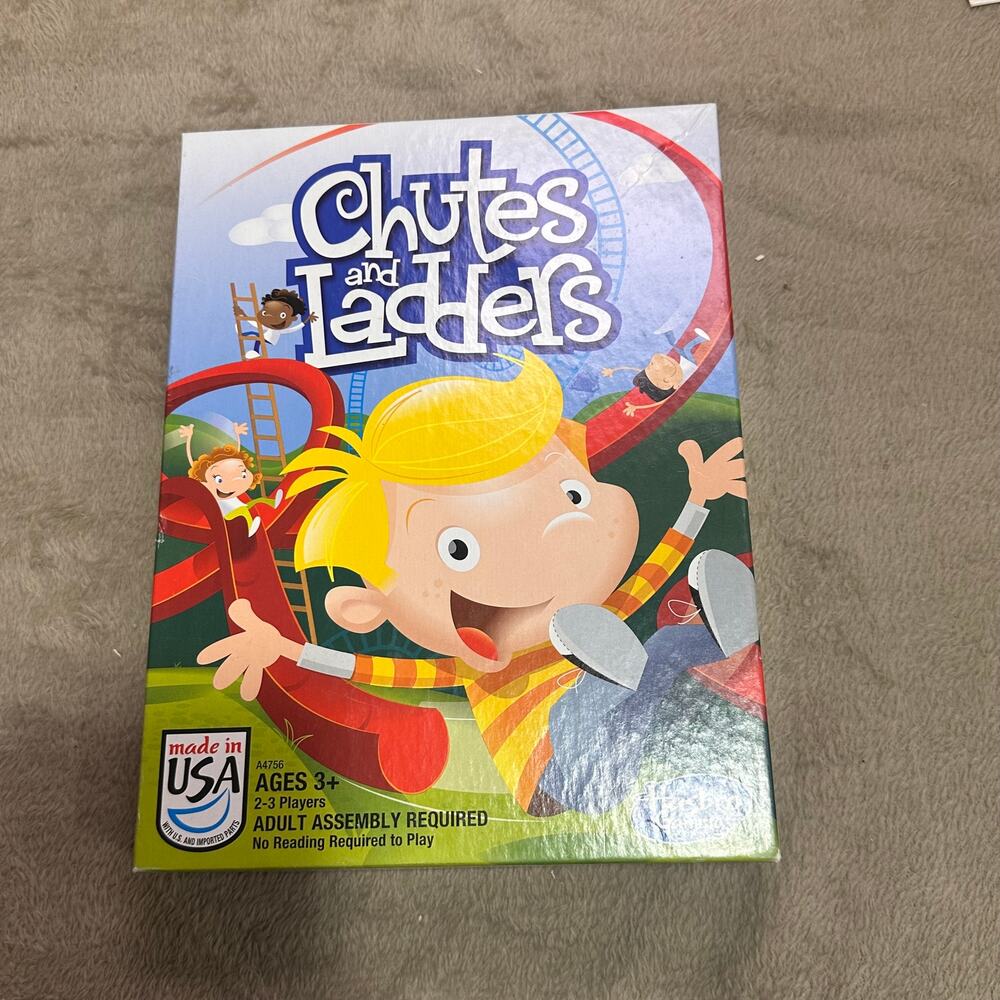 Chutes and Ladders Board Game Complete Hasbro Kids Game Ages 3+